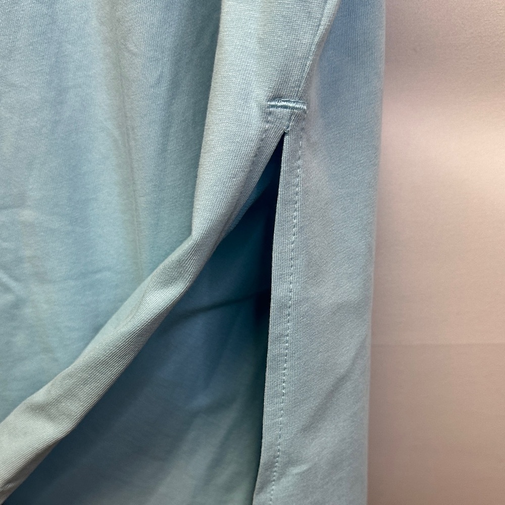 CW Classics Light Blue 100% Cotton Maxi Skirt with Drawstring Waist Pockets M - Picture 5 of 5